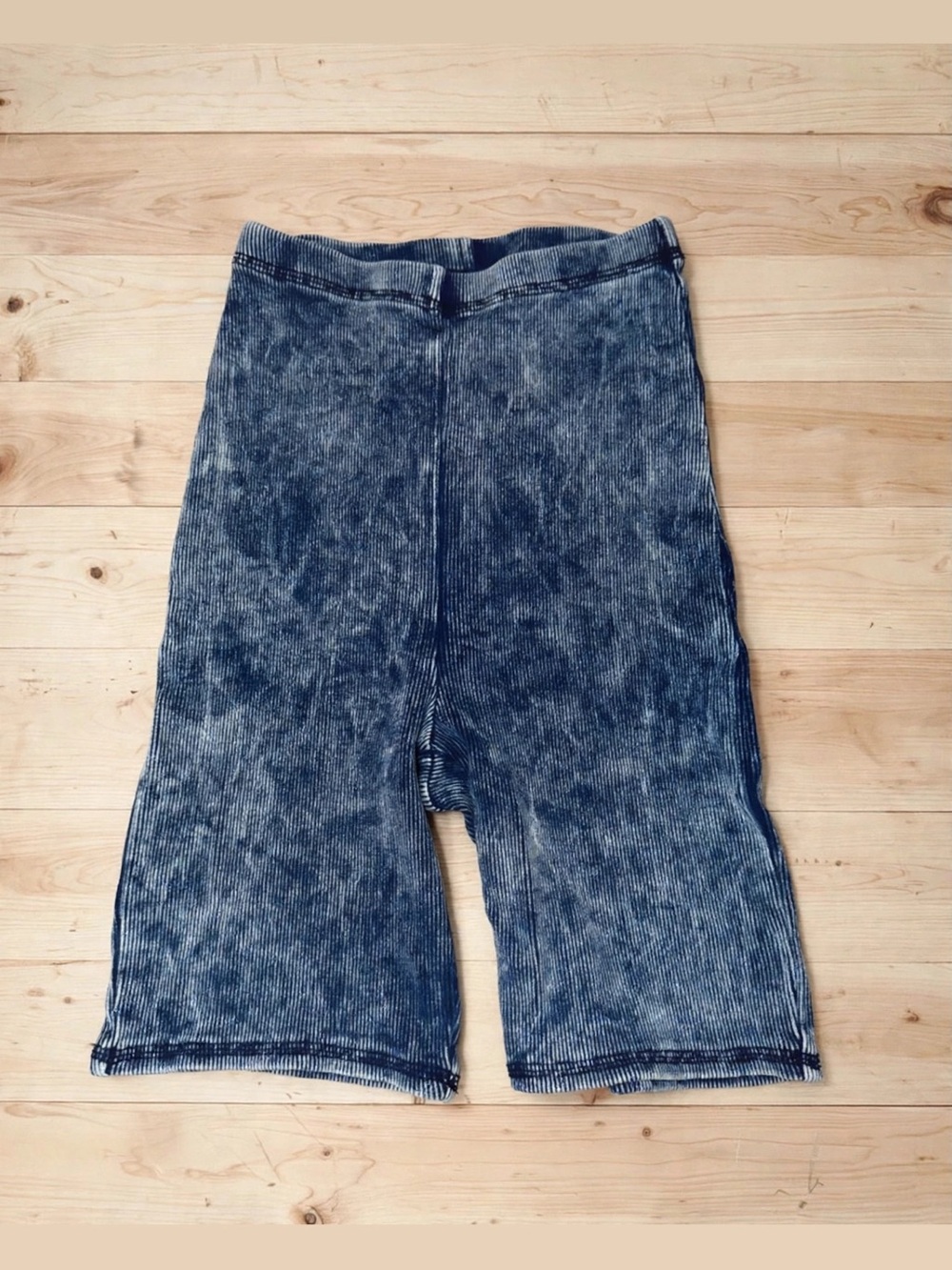 Out from under women’s Blue Washed Stretch Ribbed Shorts